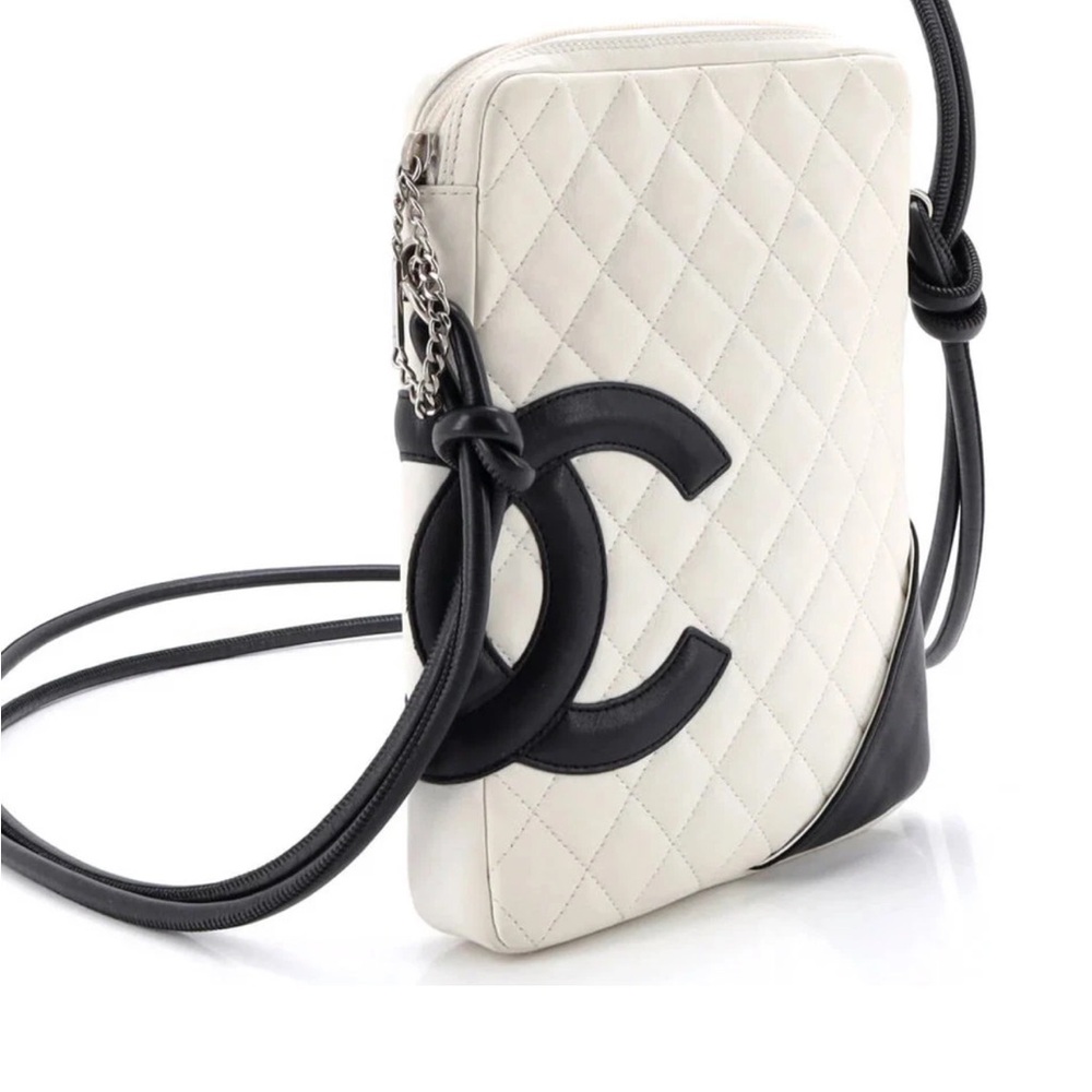 Chanel 🔥 Quilted CC Large Cambon Crossbody Shoulder Black White Great Condition - Picture 3 of 14